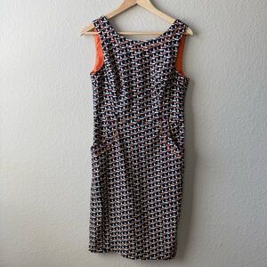 London Times Stylish Geometric Patterned Dress Size 8